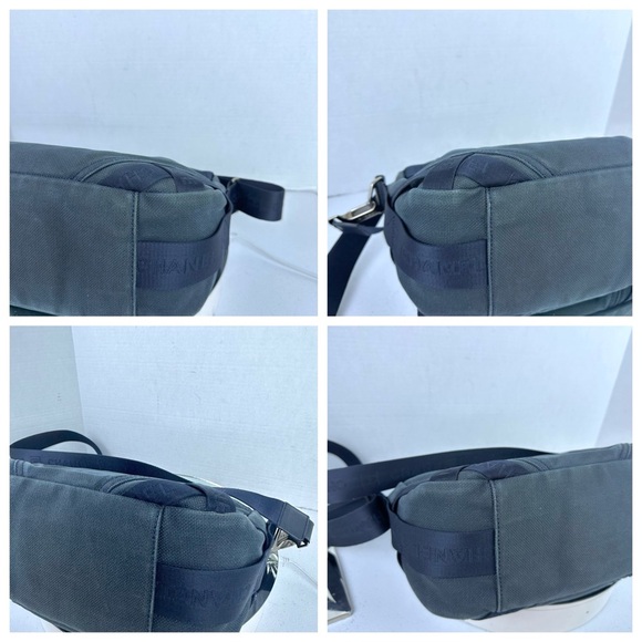 Authentic CHANEL Sports Line CC Logo Shoulder Cross Body Bag Canvas Navy Unisex - Picture 3 of 13